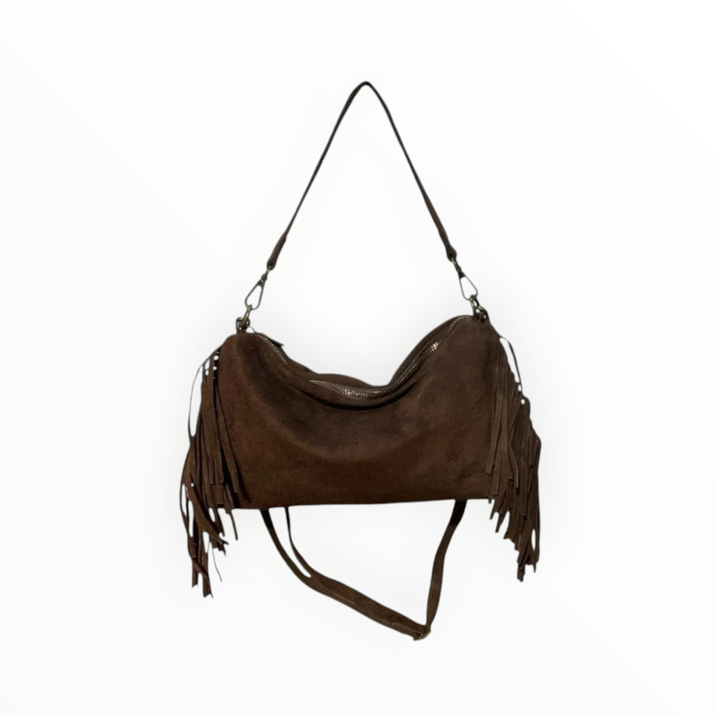 Sac Cuir Suédé Franges Recto LOUISA LEE - Sacs - LOUISA LEE