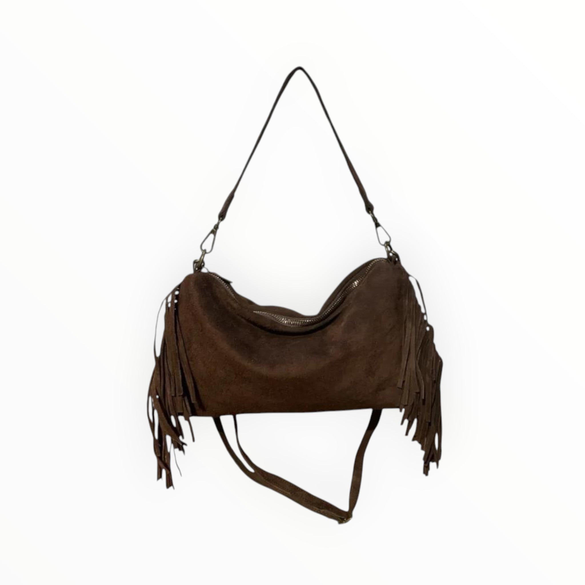 Sac Cuir Suédé Franges Recto LOUISA LEE - Sacs - LOUISA LEE