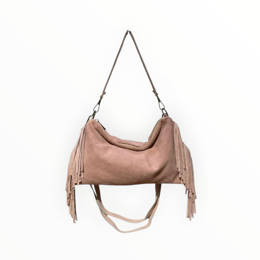 Sac Cuir Suédé Franges Recto LOUISA LEE