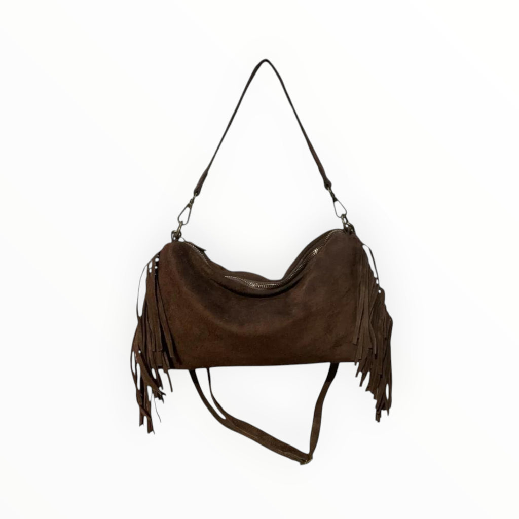 Sac Cuir Suédé Franges Recto LOUISA LEE - Sacs - LOUISA LEE