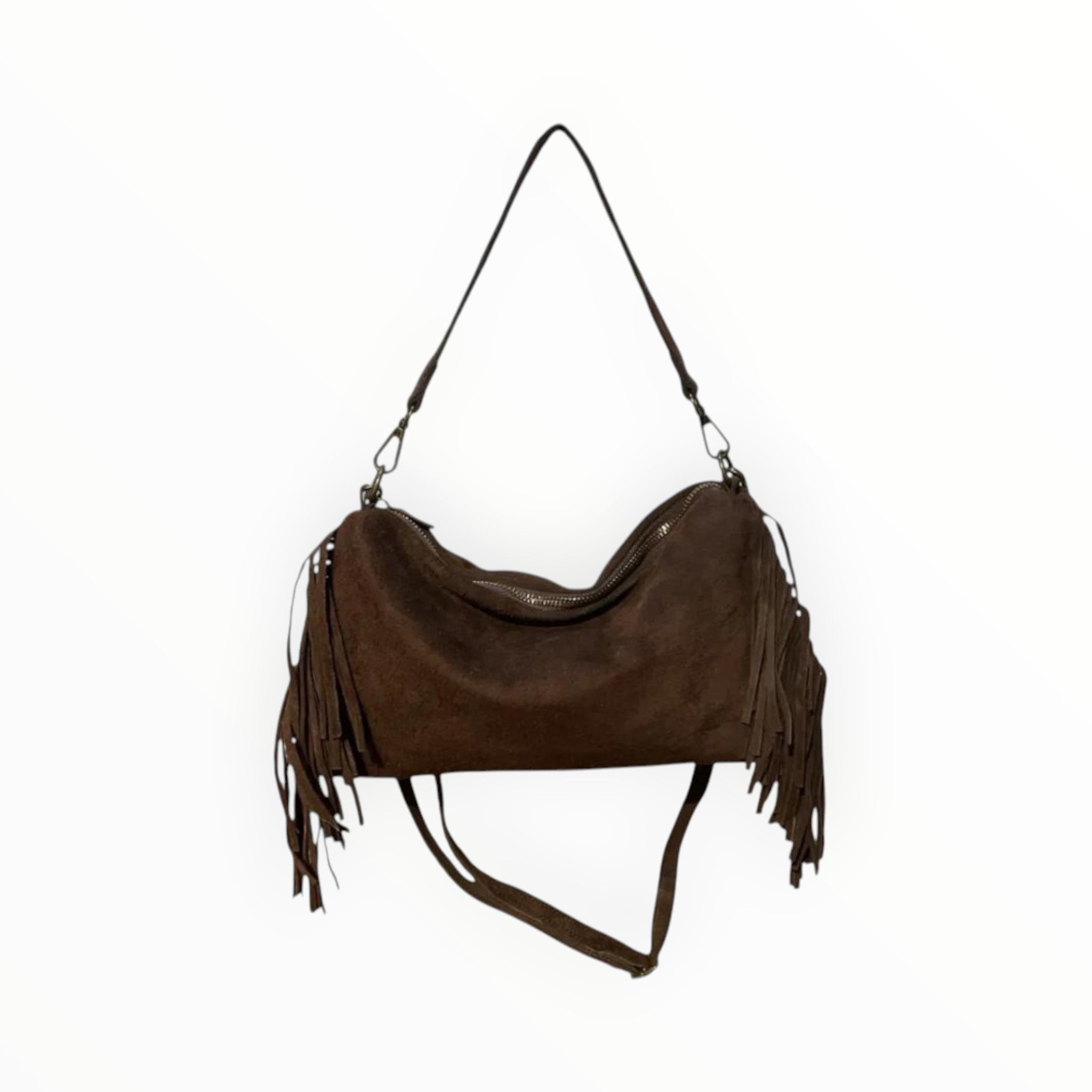 Sac Cuir Suédé Franges Recto LOUISA LEE - Sacs - LOUISA LEE