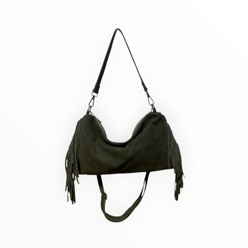 Sac Cuir Suédé Franges Recto LOUISA LEE - Sacs - LOUISA LEE