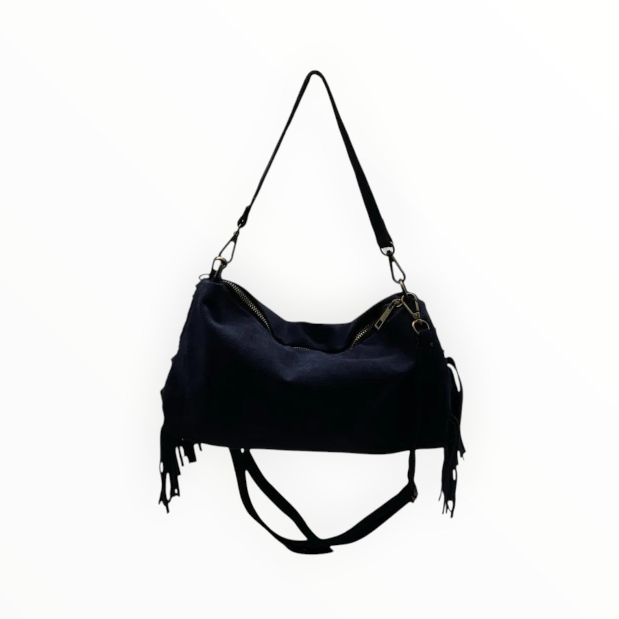 Sac Cuir Suédé Franges Recto LOUISA LEE - Sacs - LOUISA LEE