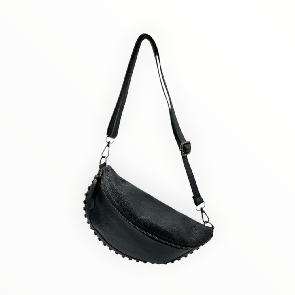 Sac Banane Cuir Grainé Clouté LOUISA LEE - Sacs - LOUISA LEE