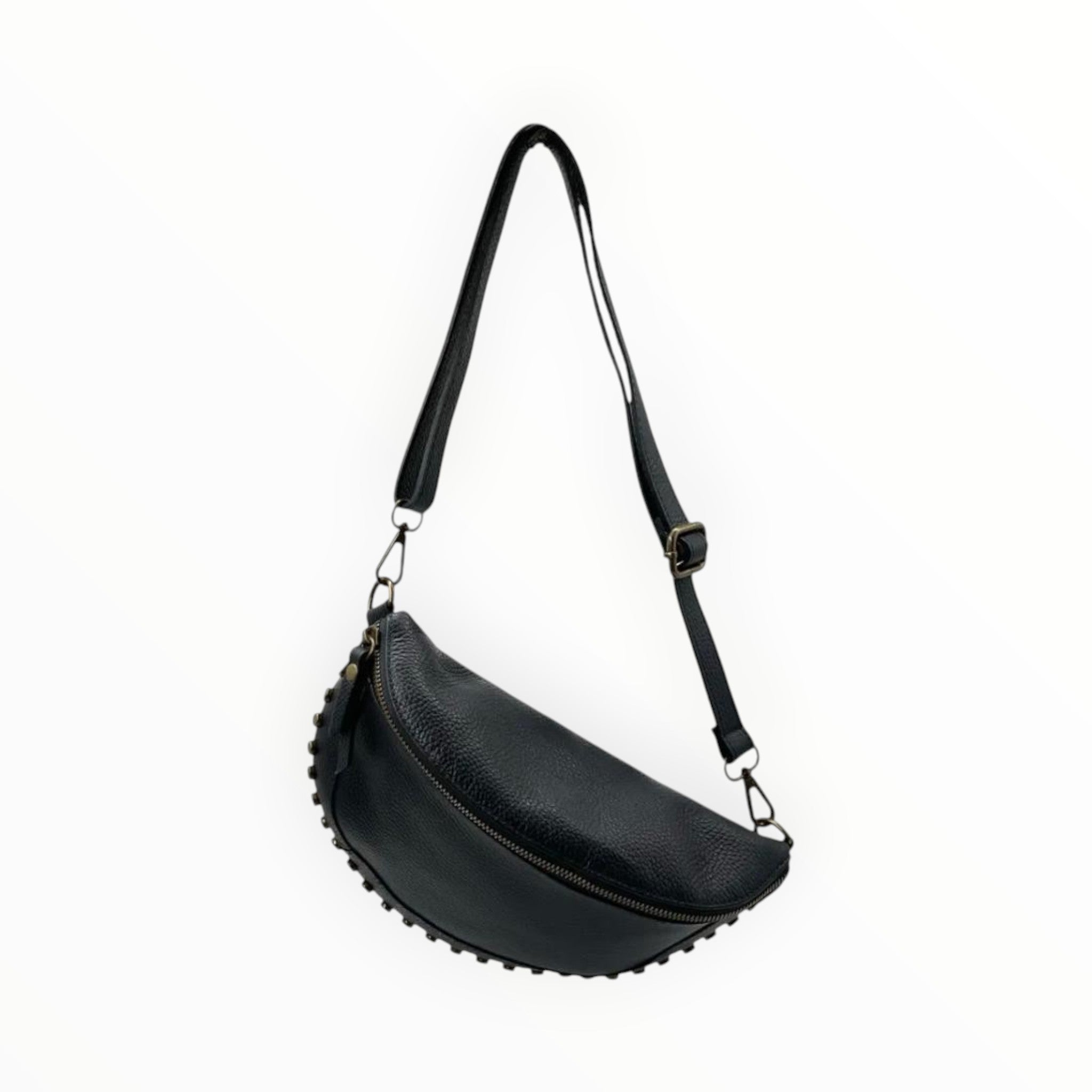 Sac Banane Cuir Grainé Clouté LOUISA LEE - Sacs - LOUISA LEE