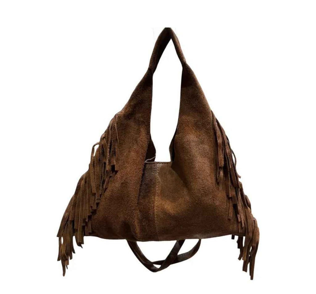 Sac Bandoulière Cuir Suède à Franges LOUISA LEE