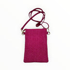 Sac Téléphone Raphia Cuir Grainé Tressé Alina LOUISA LEE - Sacs - LOUISA LEE