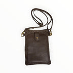 Sac Téléphone Raphia Cuir Grainé Tressé Alina LOUISA LEE - Sacs - LOUISA LEE