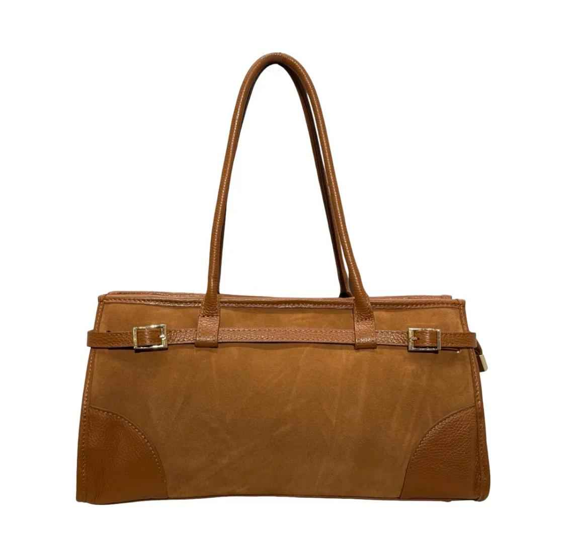 Sac Épaule Cuir Suédé Grainé Gutty LOUISA LEE