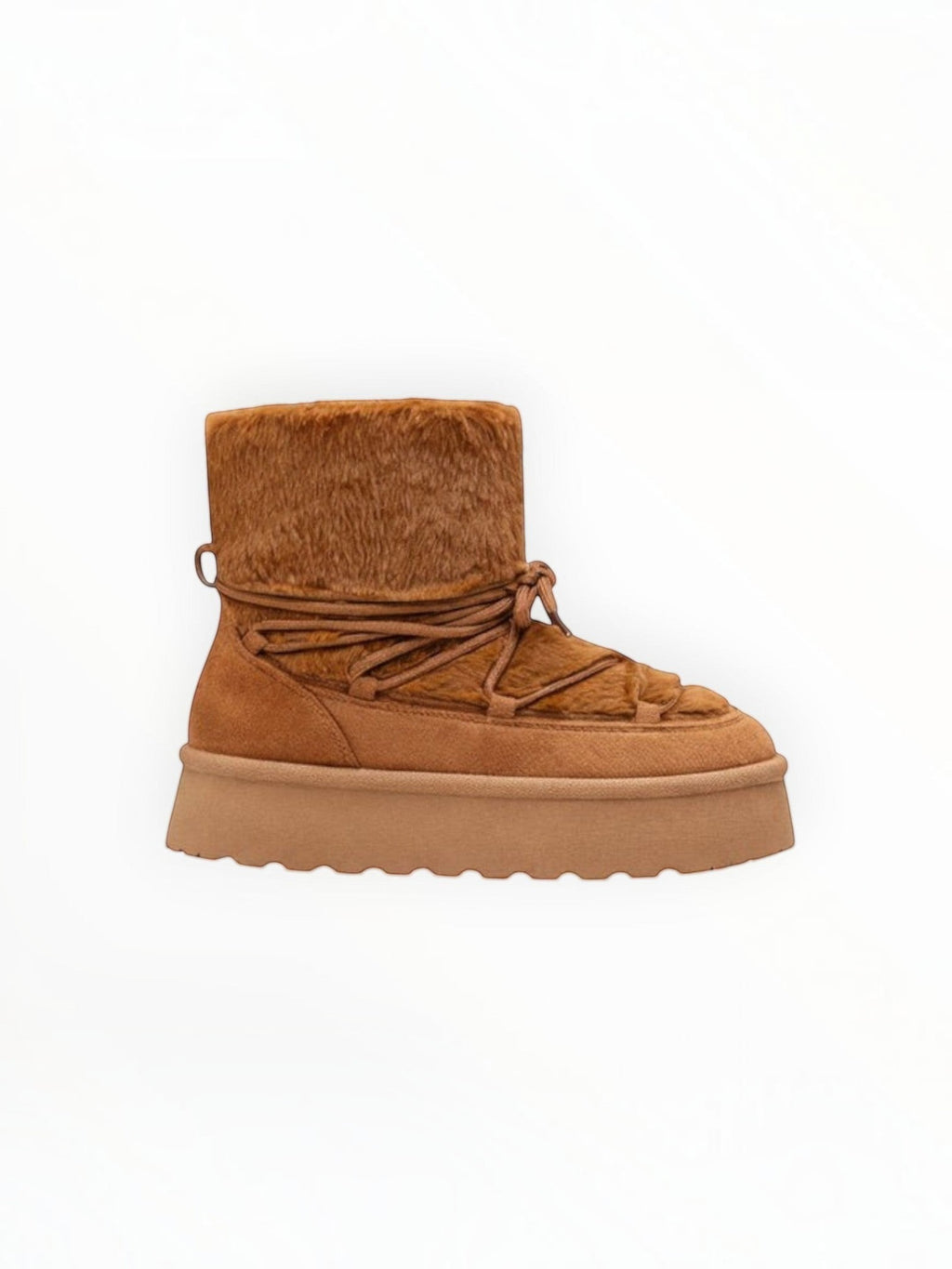 Bottines Plateforme Après-Ski Fausse Fourrure Lacets Croisés – LADY GLORY - Chaussure Femme - LADY GLORY