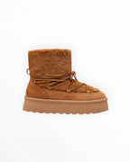 Bottines Plateforme Après-Ski Fausse Fourrure Lacets Croisés – LADY GLORY