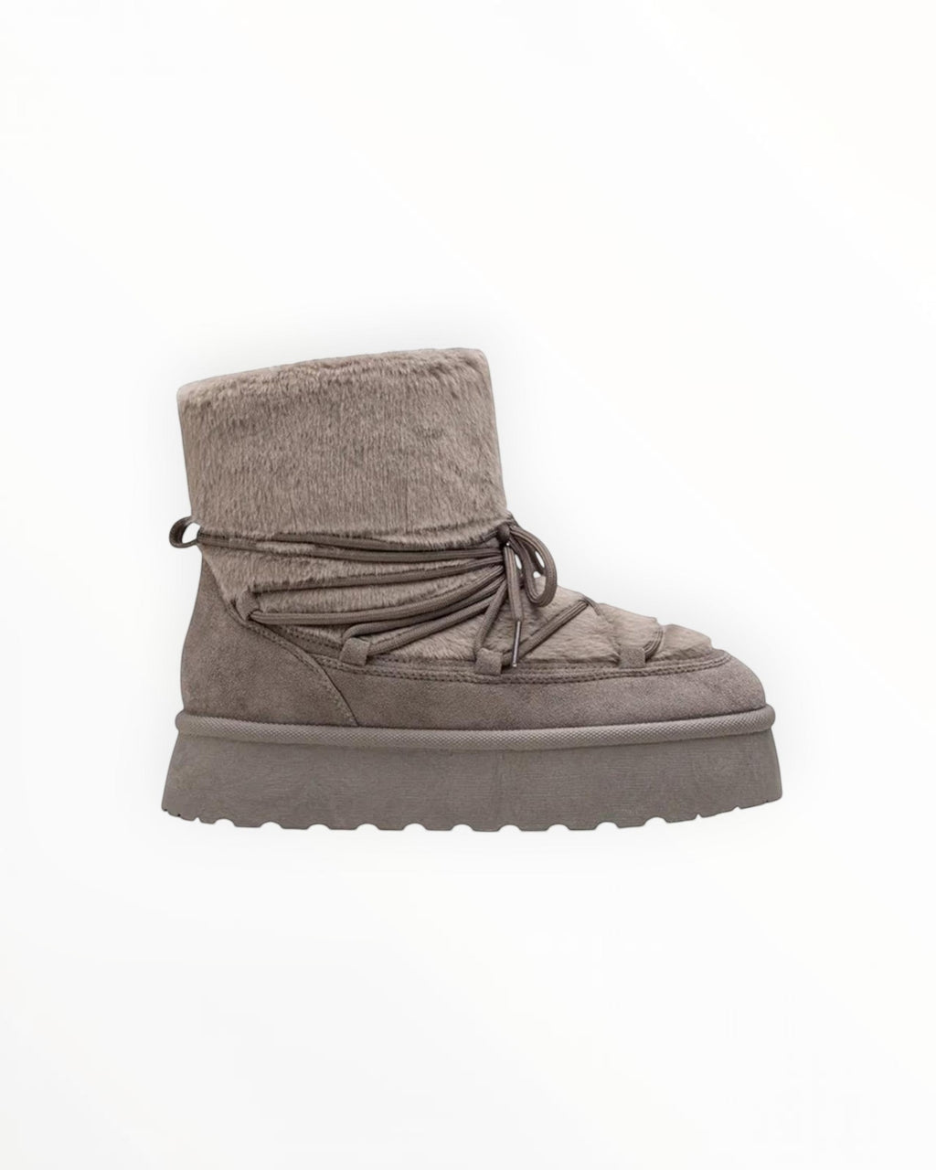 Bottines Plateforme Après-Ski Fausse Fourrure Lacets Croisés – LADY GLORY