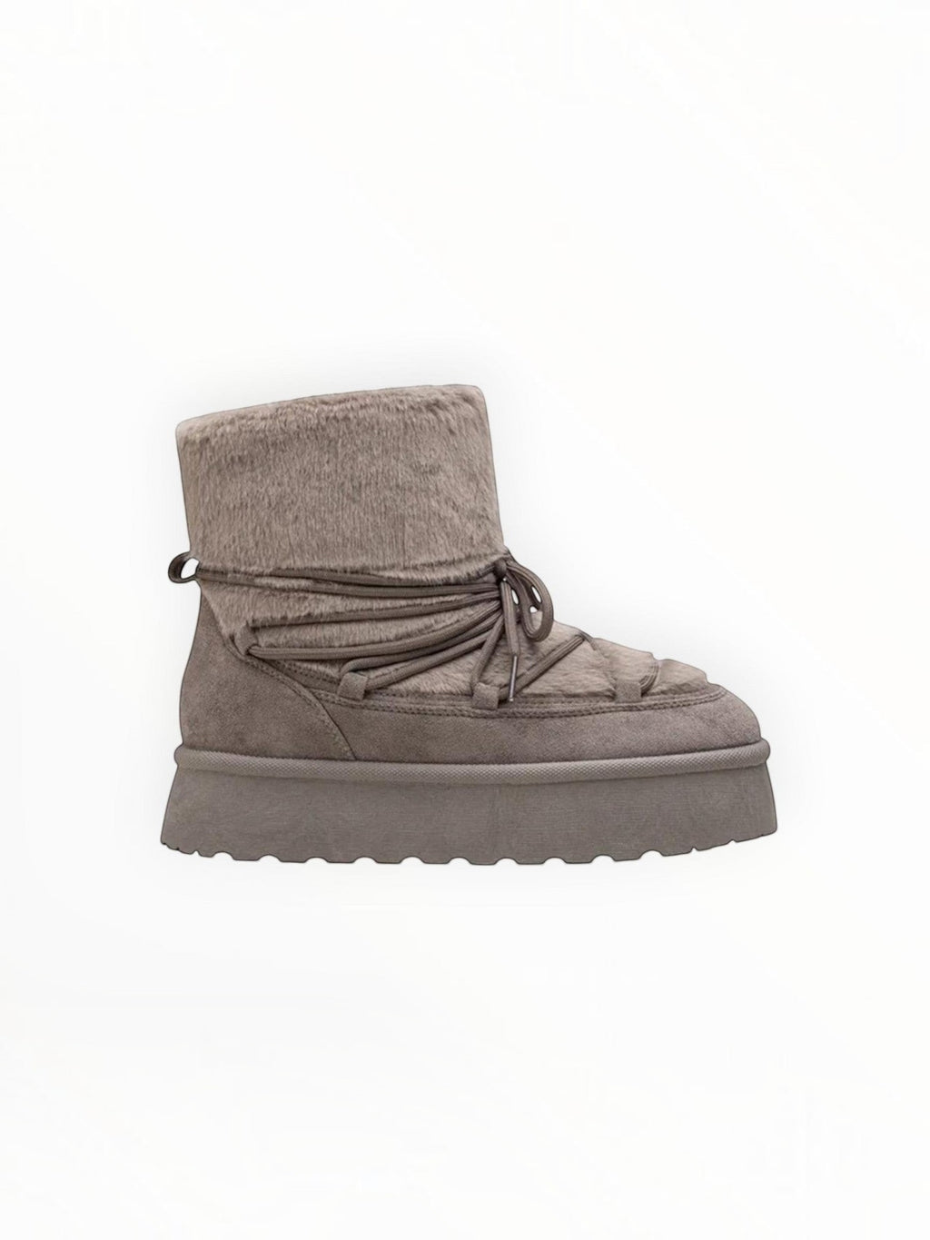 Bottines Plateforme Après-Ski Fausse Fourrure Lacets Croisés – LADY GLORY - Chaussure Femme - LADY GLORY