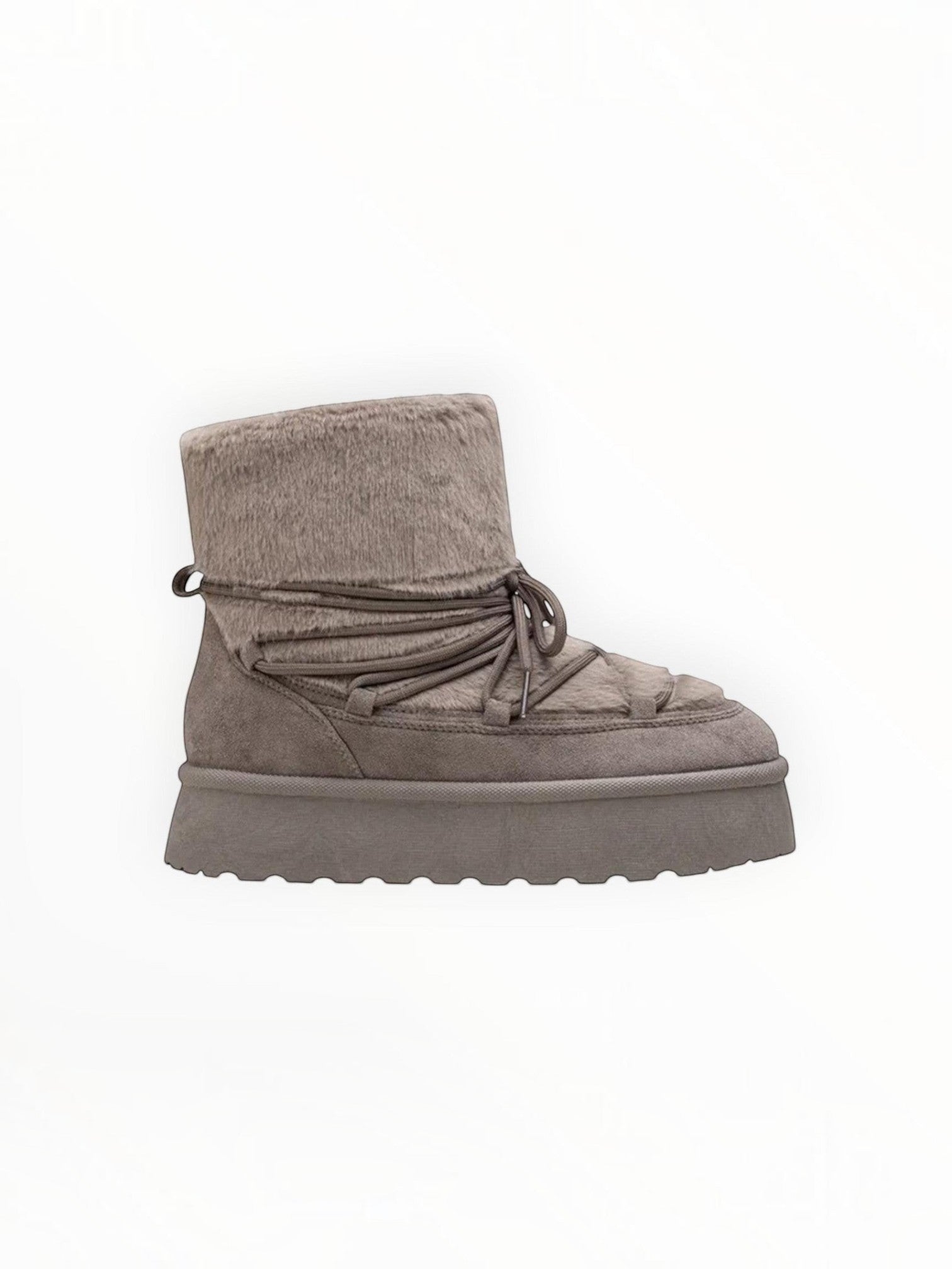 Bottines Plateforme Après-Ski Fausse Fourrure Lacets Croisés – LADY GLORY - Chaussure Femme - LADY GLORY