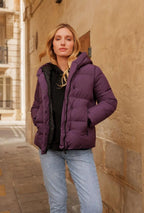 Doudoune courte capuche bord côtes Attrait Paris - Manteaux Femme - ATTRAIT PARIS