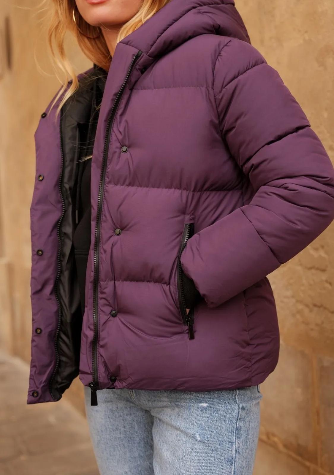 Doudoune courte capuche bord côtes Attrait Paris - Manteaux Femme - ATTRAIT PARIS