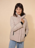 Doudoune courte capuche bord côtes Attrait Paris - Manteaux Femme - ATTRAIT PARIS