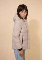 Doudoune courte capuche bord côtes Attrait Paris - Manteaux Femme - ATTRAIT PARIS