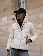 Doudoune courte capuche bord côtes Attrait Paris - Manteaux Femme - ATTRAIT PARIS