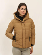 Doudoune courte capuche bord côtes Attrait Paris - Manteaux Femme - ATTRAIT PARIS