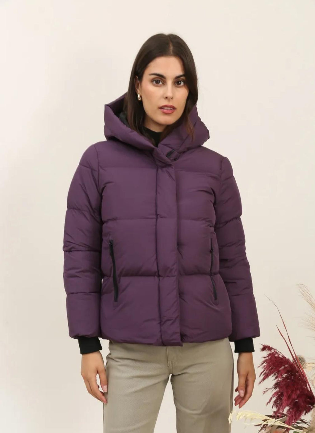 Doudoune courte capuche bord côtes Attrait Paris - Manteaux Femme - ATTRAIT PARIS