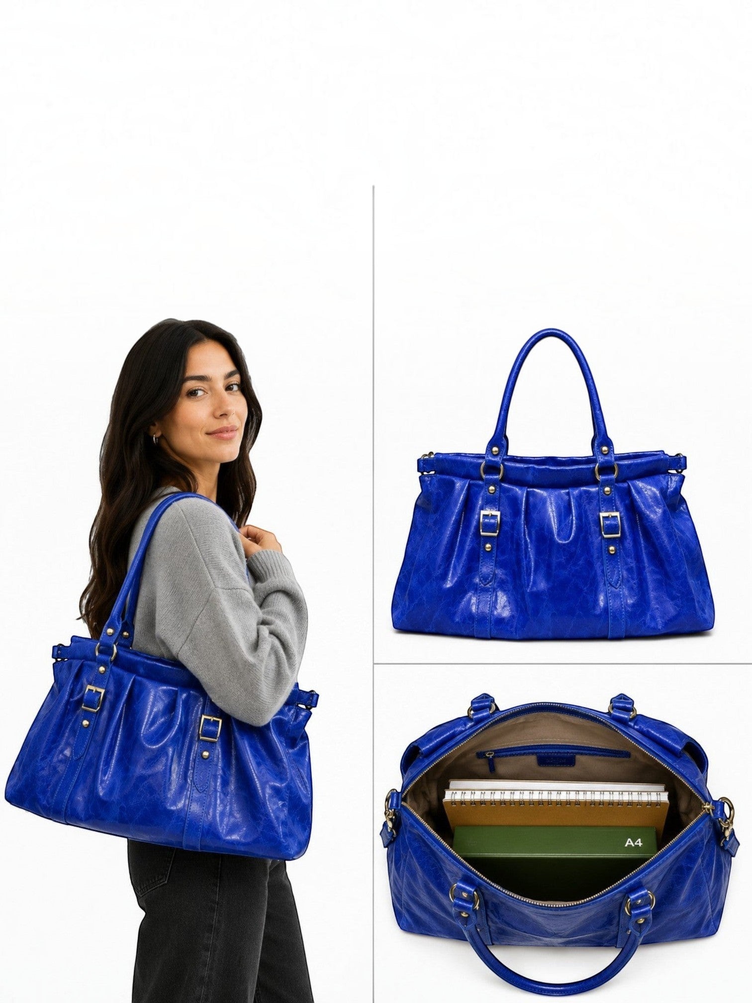 Sac format A4 en cuir brossé Lydia LOUISA LEE - Sacs - LOUISA LEE
