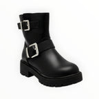 Bottines Enfant Simili Cuir Boucles Métalliques Semelle Crantée – KID'S POP