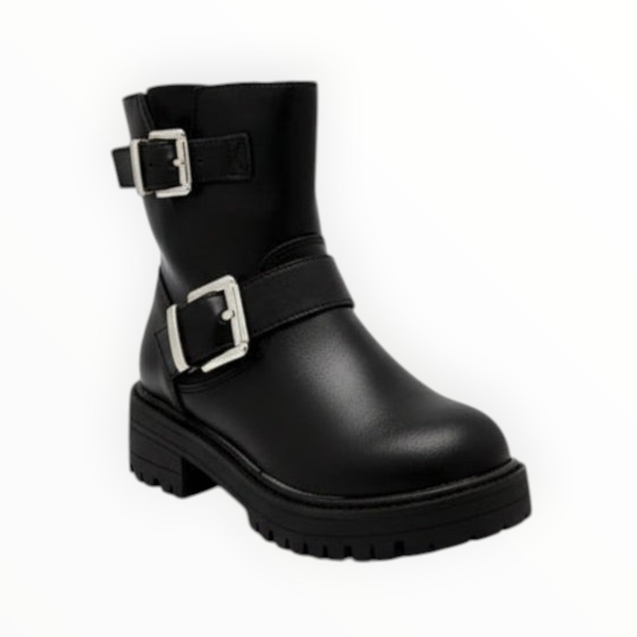 Bottines Enfant Simili Cuir Boucles Métalliques Semelle Crantée – KID'S POP - Chaussure Enfant - KID'S POP