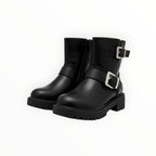 Bottines Enfant Simili Cuir Boucles Métalliques Semelle Crantée – KID'S POP - Chaussure Enfant - KID'S POP
