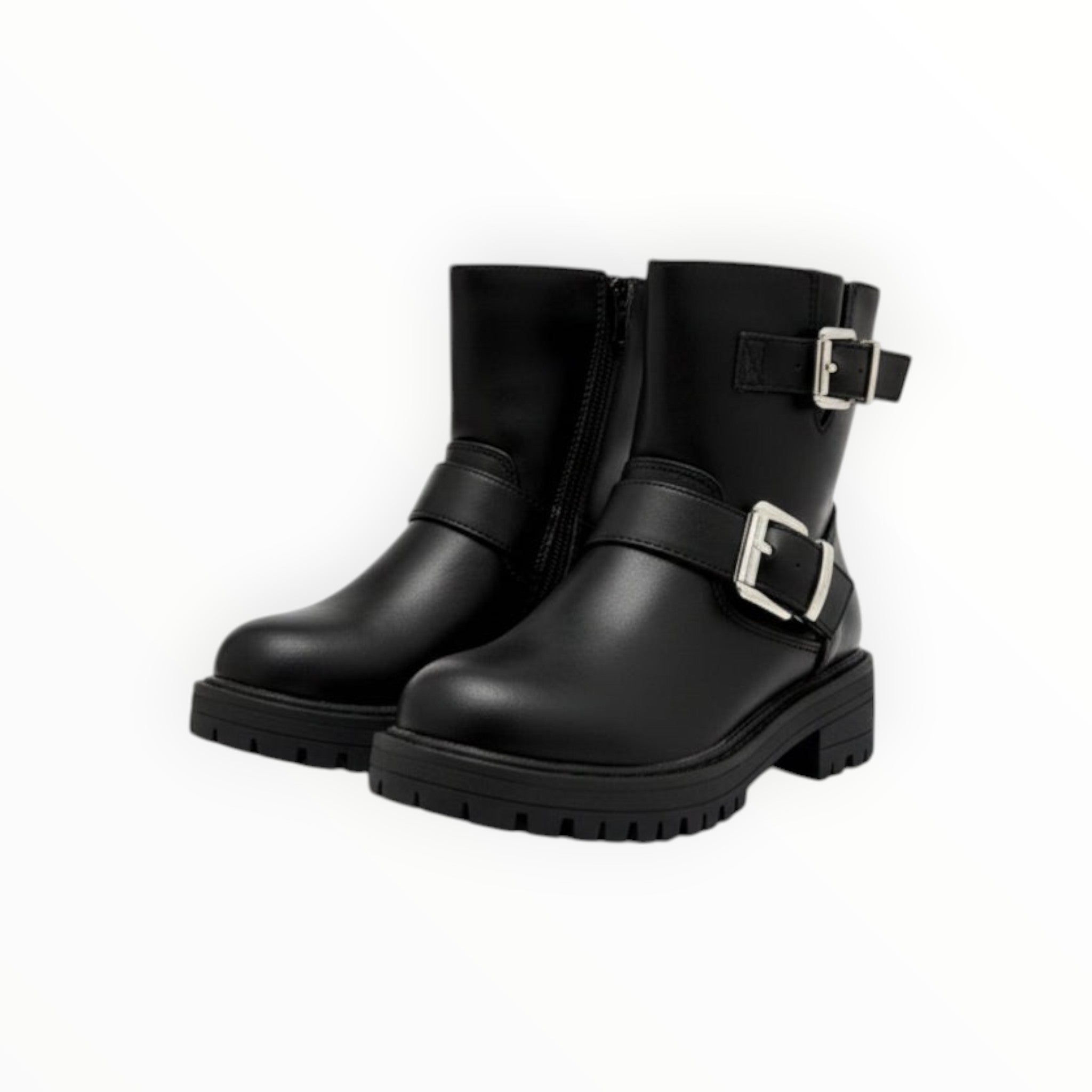 Bottines Enfant Simili Cuir Boucles Métalliques Semelle Crantée – KID'S POP - Chaussure Enfant - KID'S POP