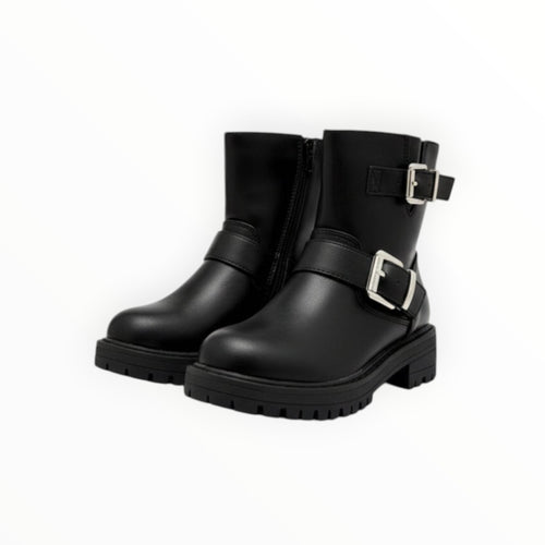 Bottines Enfant Simili Cuir Boucles Métalliques Semelle Crantée – KID'S POP - Chaussure Enfant - KID'S POP