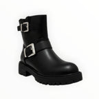 Bottines Enfant Simili Cuir Boucles Métalliques Semelle Crantée – KID'S POP - Chaussure Enfant - KID'S POP