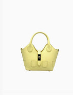 Petit sac bandoulière jaune en cuir véritable SUIE VALENTINI, fabriqué à la main en Italie,