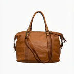 Grand cabas Margot LOUISA LEE en cuir de vachette washed marron, fabriqué en Italie, vendu par
