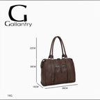 Grand sac cabas marron GALLANTRY en simili cuir mat avec anses, poches zippées et détails métalliques dorés.