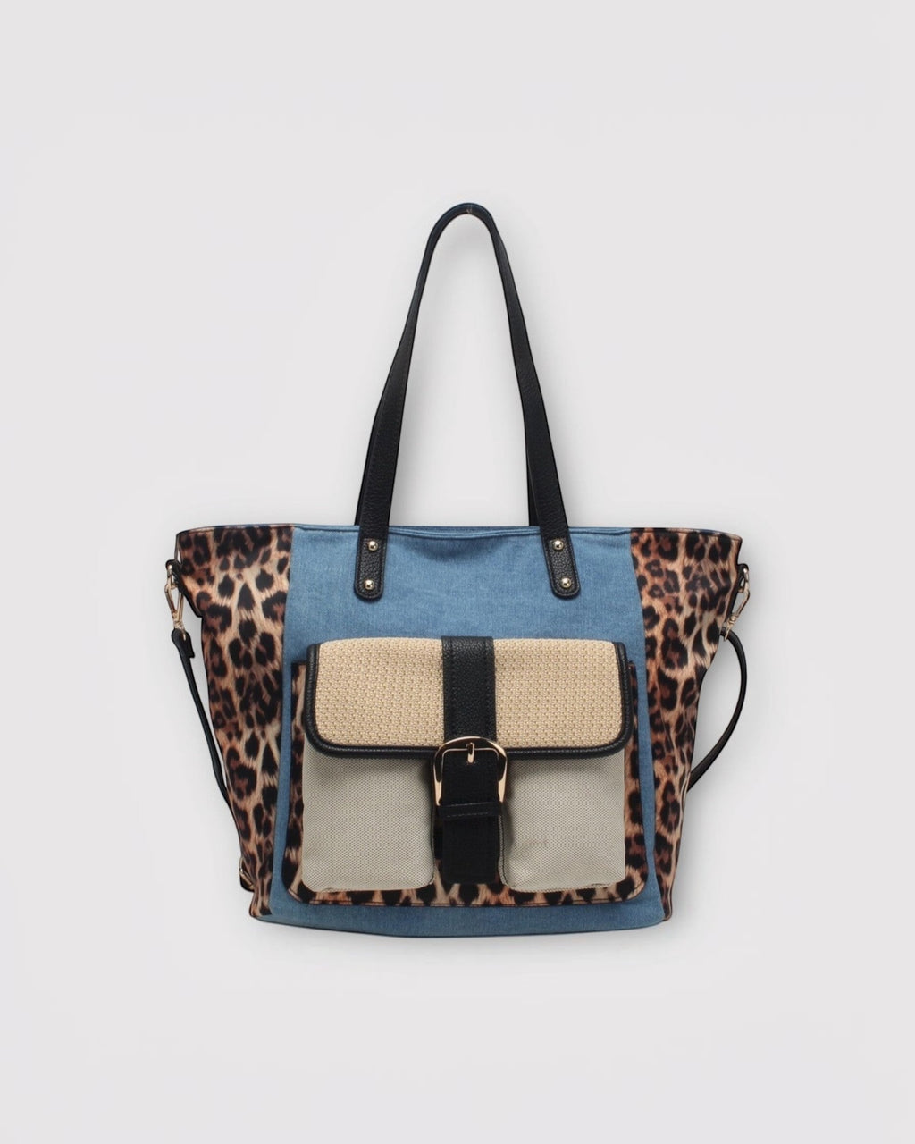 Sac Cabas Effet Léopard Anse & Bandoulière BESTINI - Sacs - BESTINI