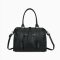 Grand sac cabas noir GALLANTRY en simili cuir mat avec anses, bandoulière et détails métalliques élégants.