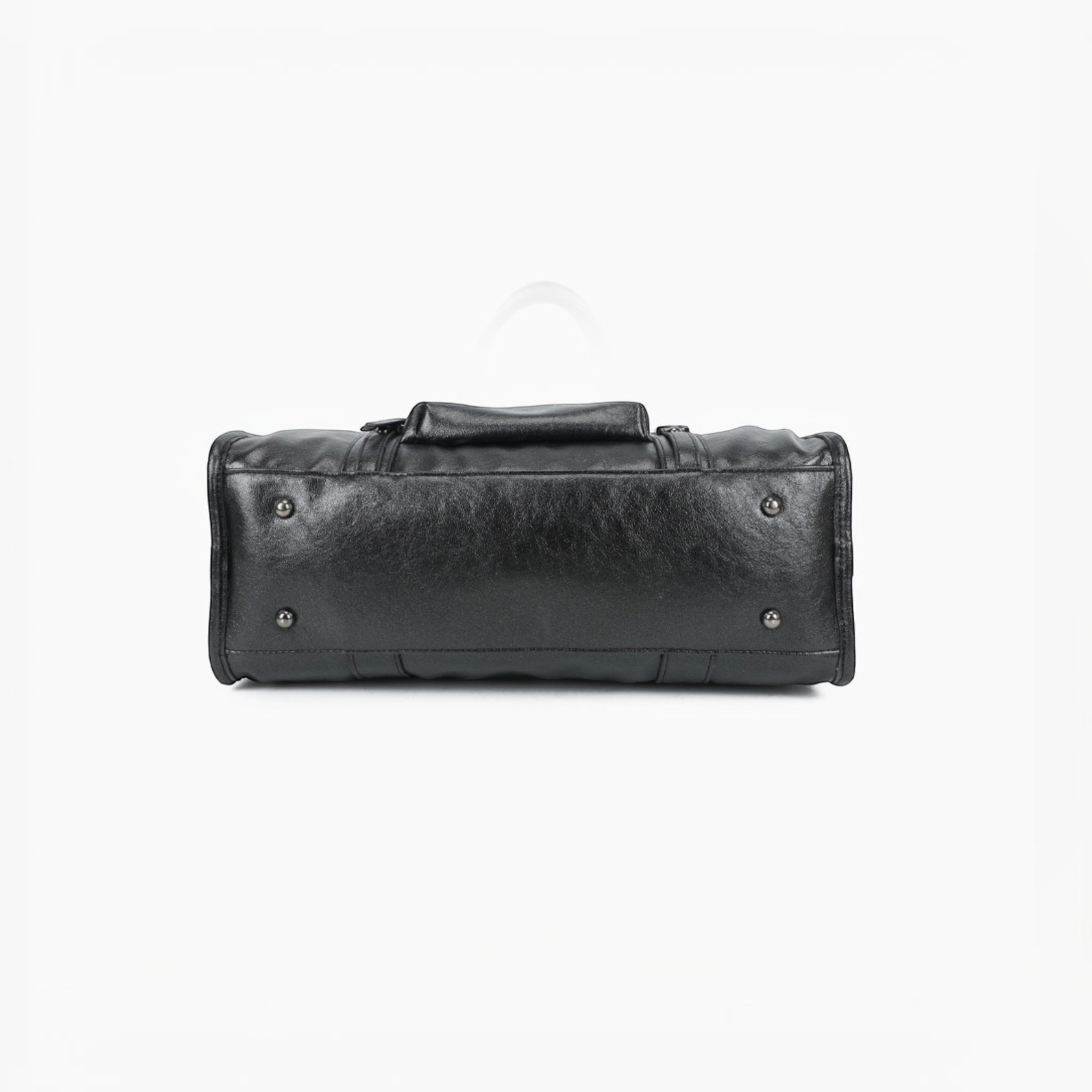 Base du sac de cours noir GALLANTRY en simili cuir avec pieds de protection métalliques