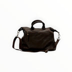 Sac LUZ LOUISA LEE en cuir de vachette tressé washed marron, fabriqué en Italie, vendu
