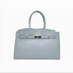 Sac à main XL bleu clair en cuir véritable SUIE VALENTINI, fabriqué à la main en Italie, vendu par