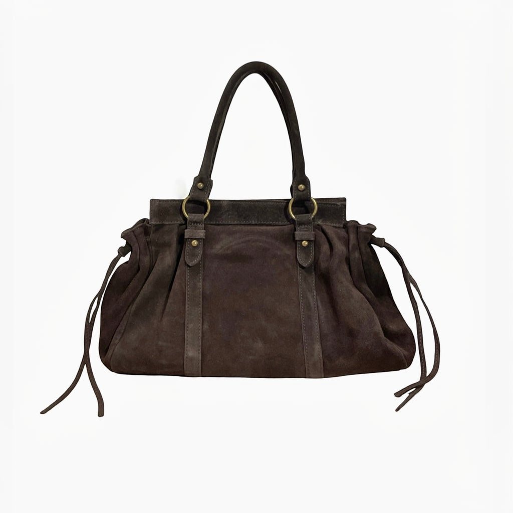 Sac de cours format A4 Cuir Suède Gilia 16 Pouces LOUISA LEE - Sacs - LOUISA LEE