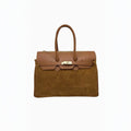 Sac à main daim et cuir véritable grand modèle SUIE VALENTINI - Sacs - SUIE VALENTINI