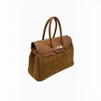 Sac à main daim et cuir véritable grand modèle SUIE VALENTINI - Sacs - SUIE VALENTINI