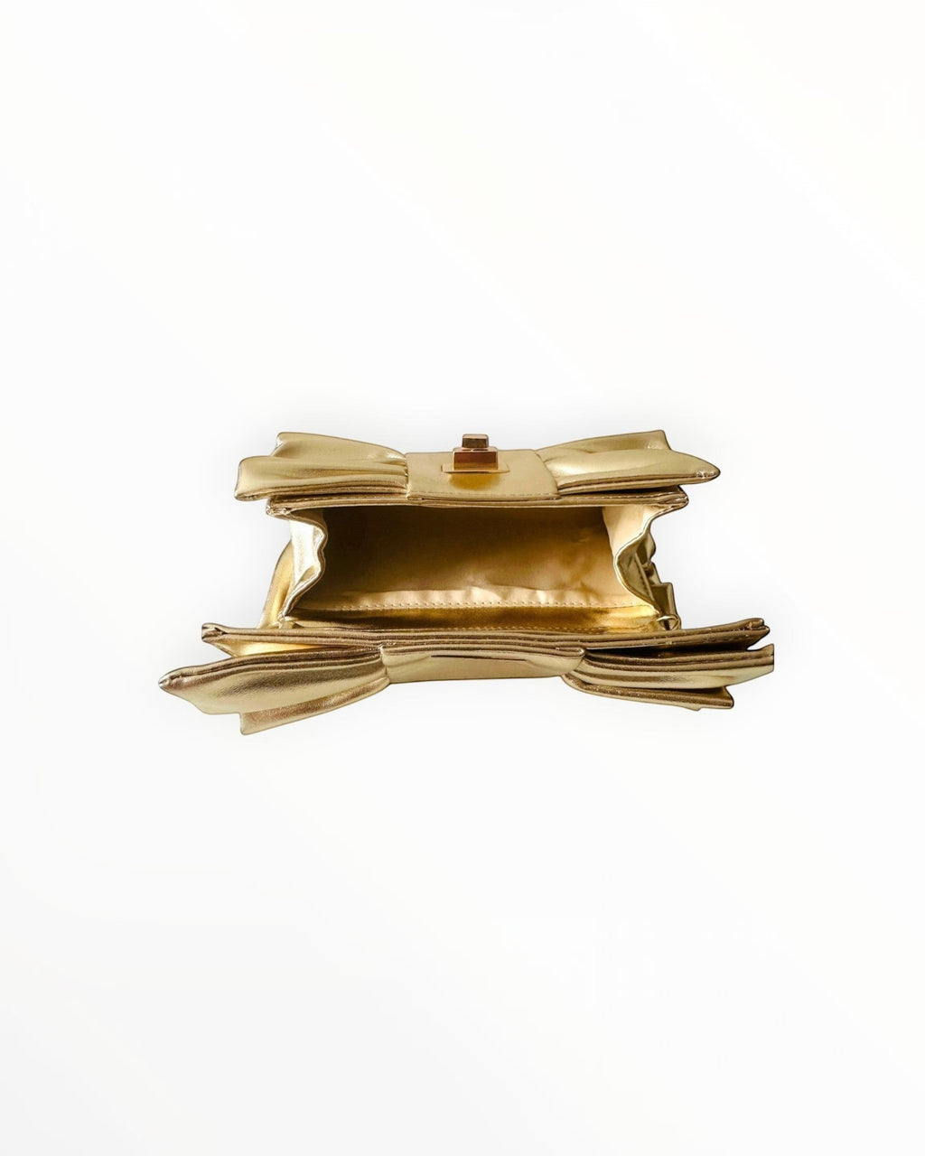 Sac à main doré GALLANTRY en simili cuir avec détail nœud, forme slim.