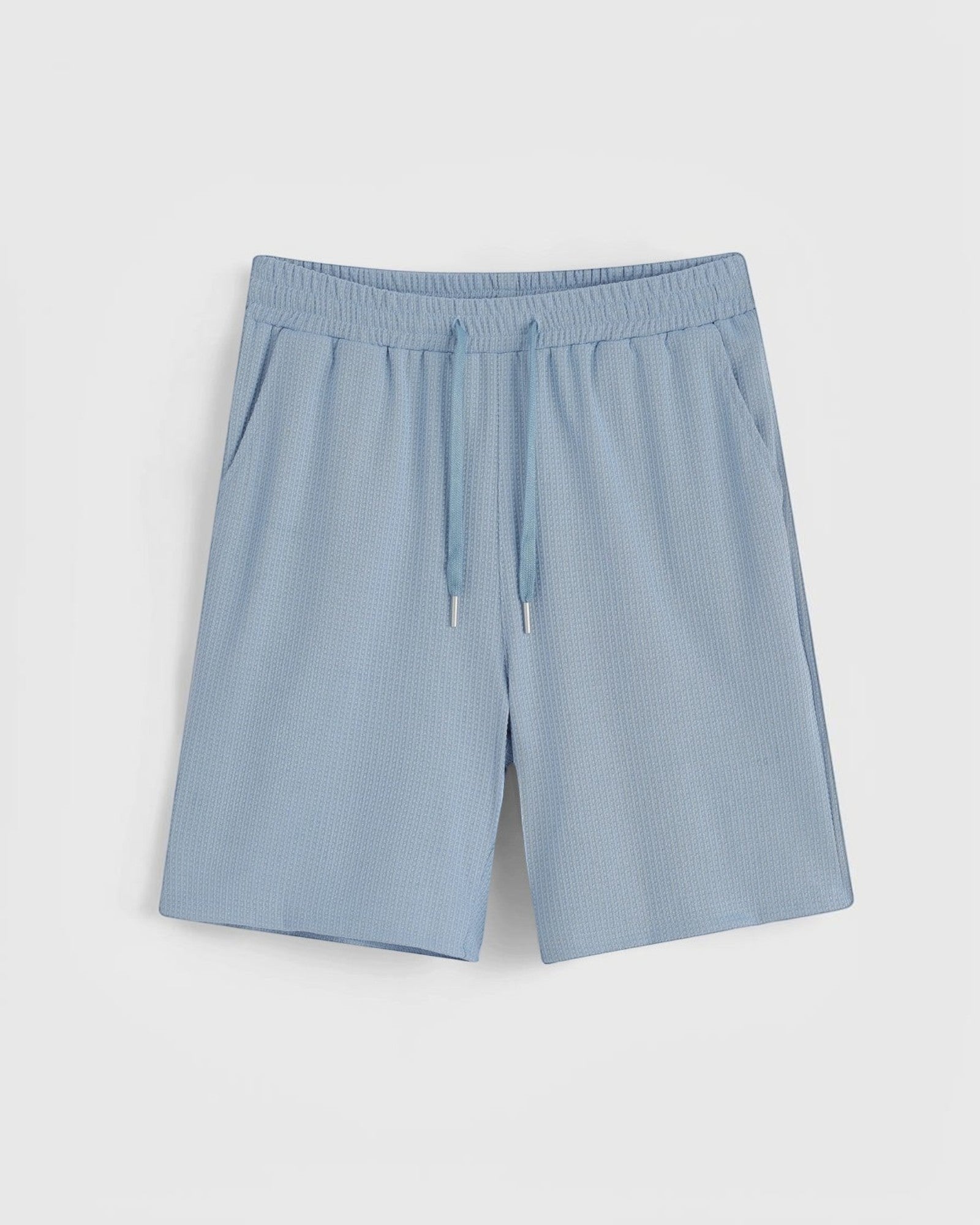 BROCK short bleu ciel en polyester avec cordon de serrage et poches, idéal pour le printemps/été.