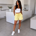 Short Gaze de Coton Taille Élastique ISSYMA - Shorts - ISSYMA