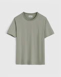 T-shirt basique FRILIVIN vert sauge en coton, modal et polyester, manches courtes, coupe décontractée.